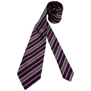 PAUL SMITH Blue/Pink Striped Silk LUXURY Tie ITALY